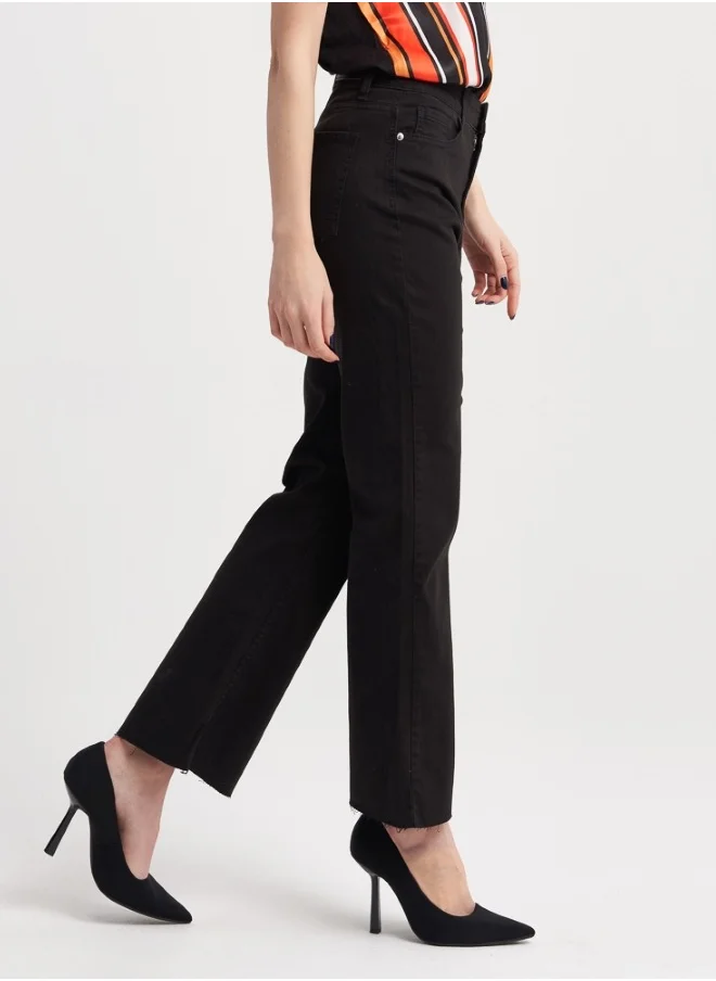 هايليز Chic Black Flared Pants