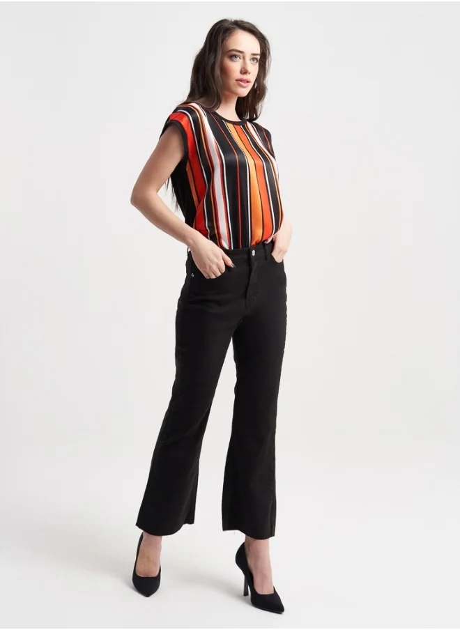 هايليز Chic Black Flared Pants