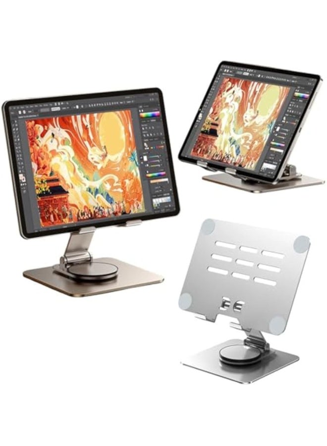 Arabest Monitor Arm Ergonomic Stand Tablet Stand Rotating Portable Monitor Holder Non-Slip Universal Tablet Holder Adjustable Laptop Riser(White) - Image 2