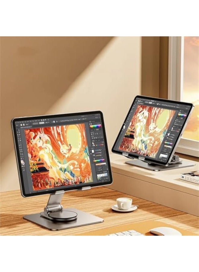 Arabest Monitor Arm Ergonomic Stand Tablet Stand Rotating Portable Monitor Holder Non-Slip Universal Tablet Holder Adjustable Laptop Riser(White) - Image 5