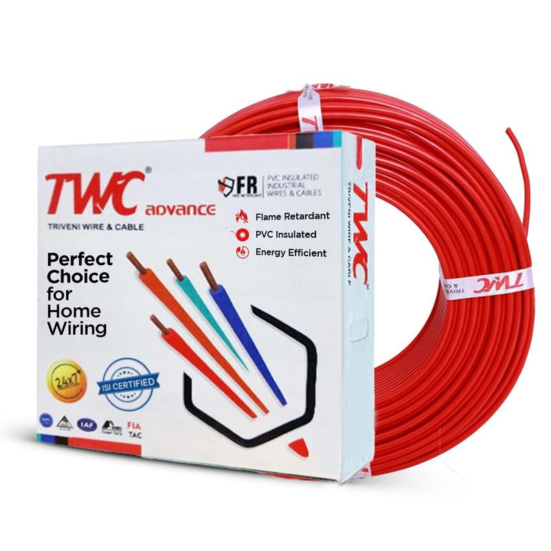 TWC Advance Red 0.75 SQMM 45 METER | Copper Wire | HRFR (Heat Resistant Flame Retardant) Lead-Free Cable | Low Smoke Halogen-Free Wire for Home & Industrial Electrical Wiring - Image 1