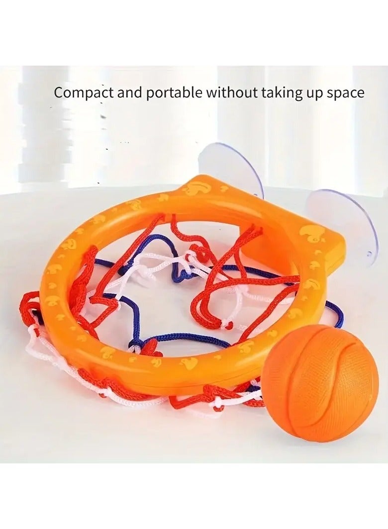 Exotic Multifunctional Bath Toys, Bathtub Basketball Hoop Set with 3 No Hole Balls, Shower Toys with 2 Strong Suction Cups, Bathtub Shooting Game, Creative Fun Basketball Game, Perfect Gift for Toddlers, Suitable for Pools, Bathtubs, Windows and Doors  - Image 1