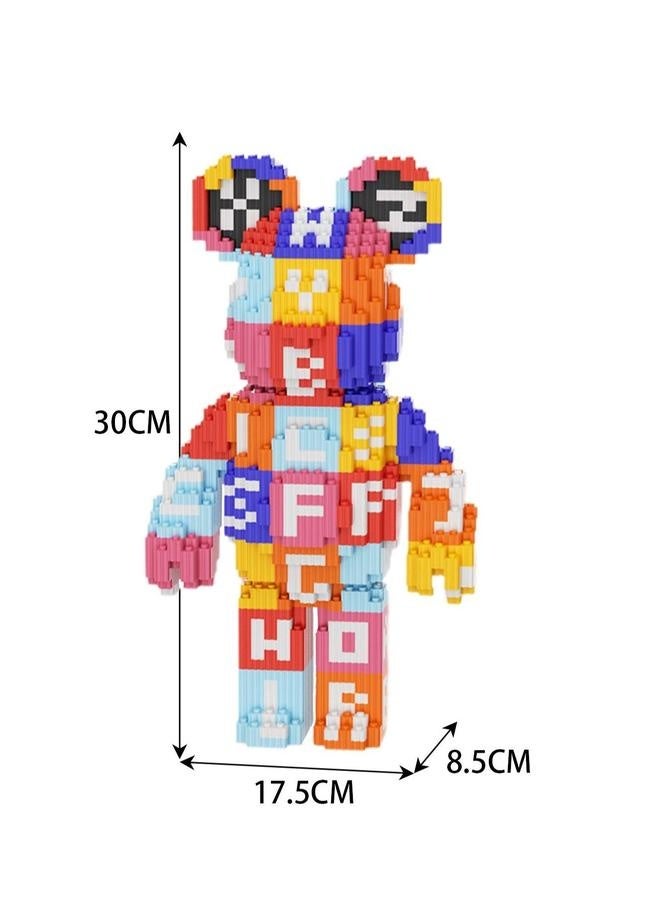 Miniature Small Particle Puzzle Building Blocks Gift Children's Educational Toy (Alphabet Bear) - Image 2