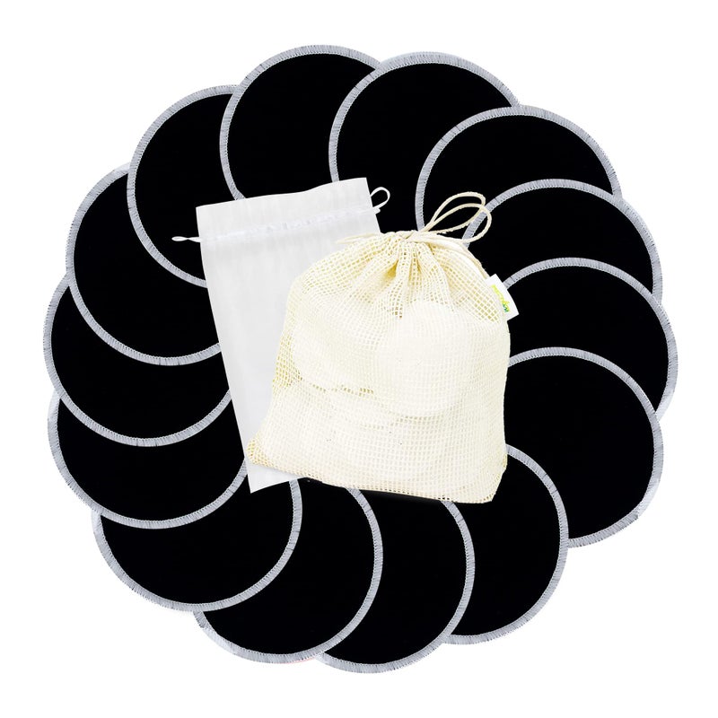 wegreeco Nursing Breast Pads (14 Pack) + Laundry Bag & Travel Storage Bag, 3 Sizes: 3.9/4.7/5.5 inch Option - Washable & Reusable Breastfeeding Nursing Pads - Image 1