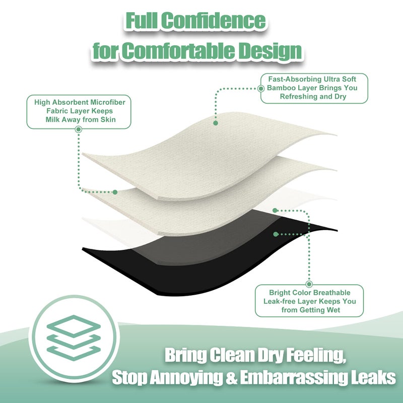 wegreeco Nursing Breast Pads (14 Pack) + Laundry Bag & Travel Storage Bag, 3 Sizes: 3.9/4.7/5.5 inch Option - Washable & Reusable Breastfeeding Nursing Pads - Image 5