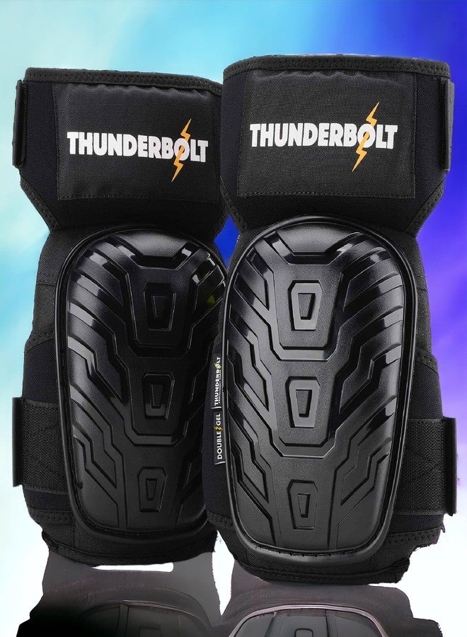 Thunderbolt Knee Pads for Men Construction Knee Pads for Work for Men and Women with Double Gel for Gardening Flooring Roofing Heavy Duty with Extra Thick Foam and Strong Adjustable Non-Slip Straps - Image 2