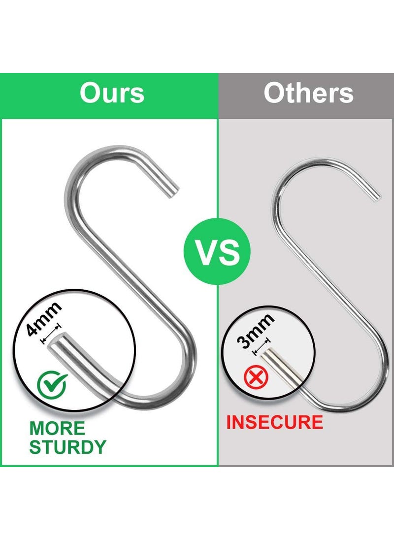 ASFUN ASFUN S Shape Stainless Steel Hooks for Hanging Clothes Utility Hooks Heavy Duty for Hanging Pots and Pans for Kitchen Wardrobe Work Shop Bathroom Garden Office Pack 12  - Image 2
