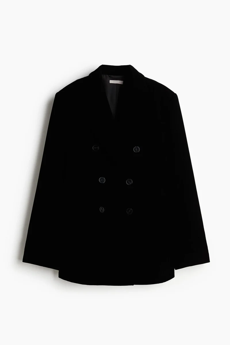 H&M Double-breasted velvet blazer