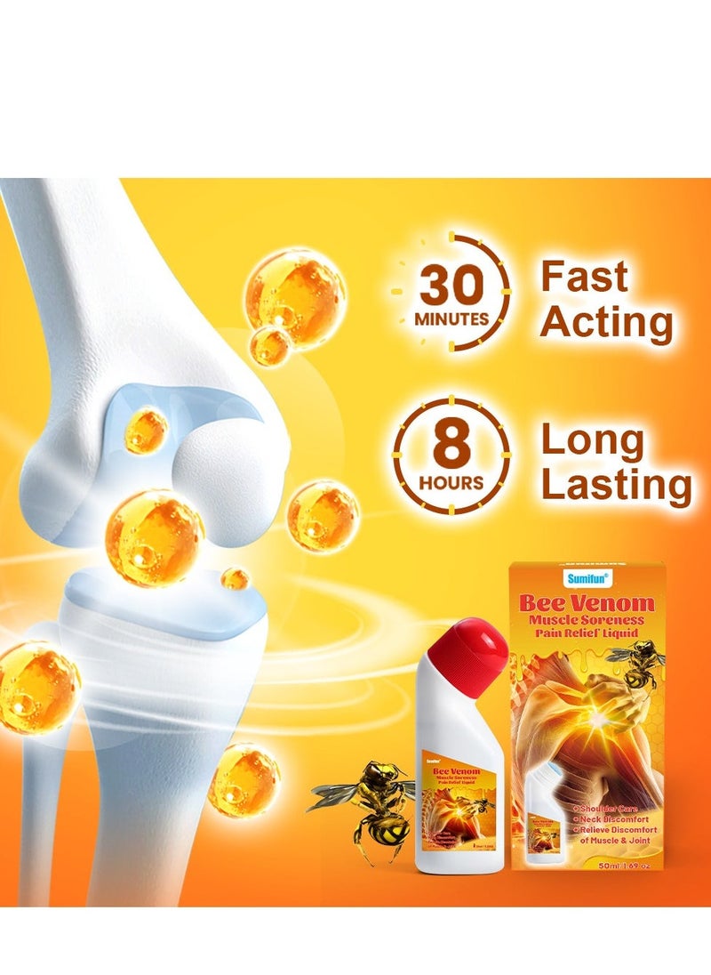 Sumifun مستحضر شفاء العظام وآلام النحل، كريم آلام النحل للمفاصل والعظام، مستحضر علاج المفاصل والعظام من سم النحل النيوزيلندي، جل تخفيف آلام المفاصل من سم النحل، تخفيف آلام الرقبة والخصر والساق 50 مل - Image 4