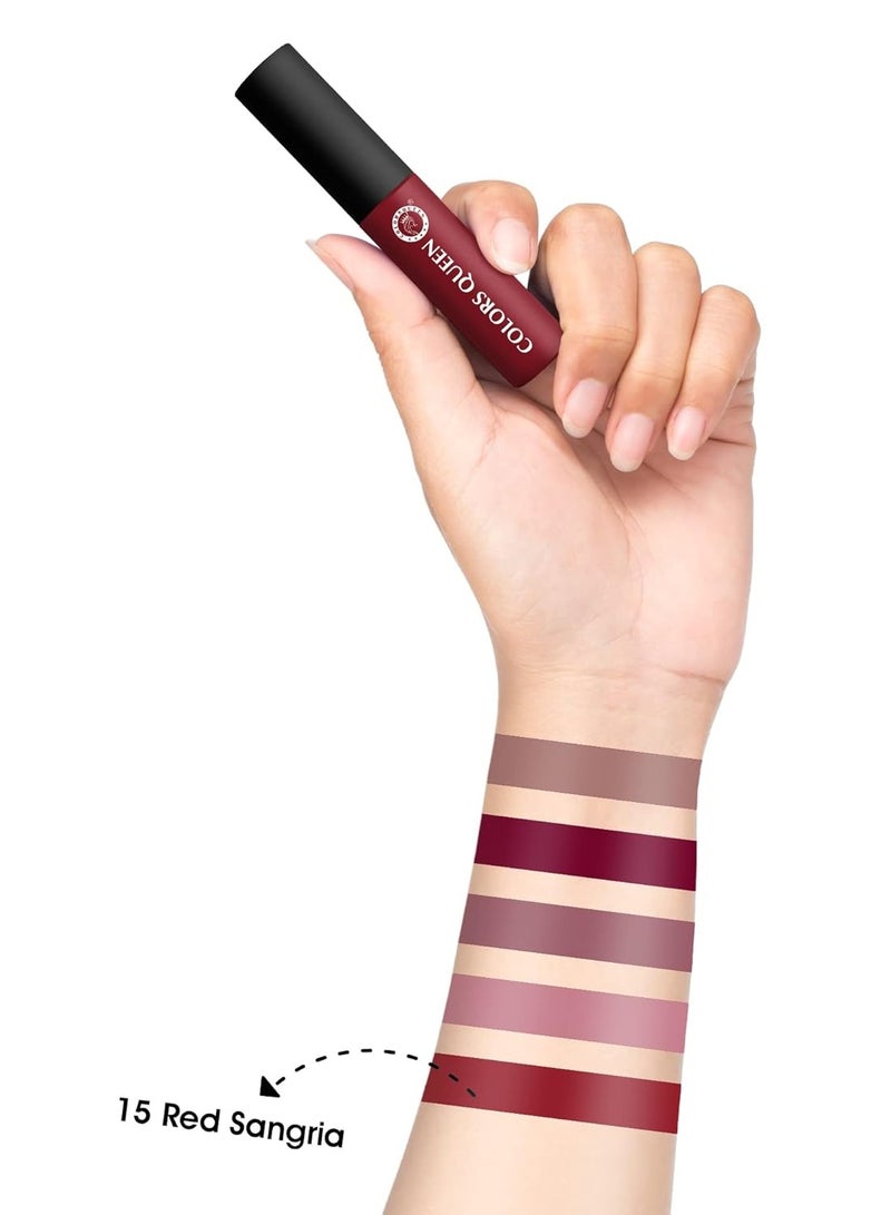 COLORS QUEEN Lipstick 15-Red Sangriya Matte - Image 3