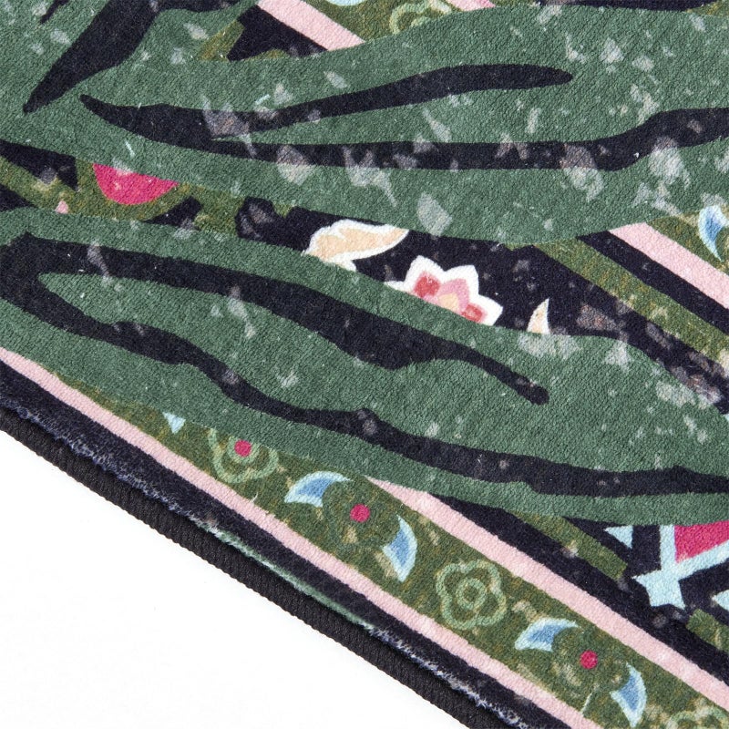 Aldopein Oriental Tropical Entryway Rugs Washable, Thin Black Boho Vintage Distressed Hippie 2x3 Throw Rugs for Bathroom Kitchen Indoor Doormat Non-Slip Abstract Botanical Tribal Indian Accent Carpet - Image 5