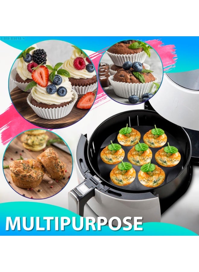 Air Fryer Muffin Pan - 3.5-5.8L Compatible 7-Cup Tray, Nonstick Silicone Muffin Pans for Baking, Air Fryer Silicone Egg Mold with 7.09"x7.09"x0.28" Size - Easy Use and Smooth Cleaning Functionality - Image 5