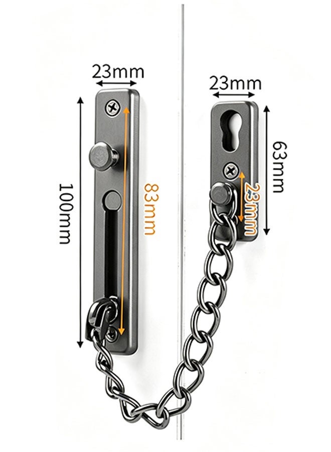 Happy D Chain door lock with a safety spring anti-theft press lock, chain lock for indoor doors and additional front door lock, gun gray (1 piece) - Image 2