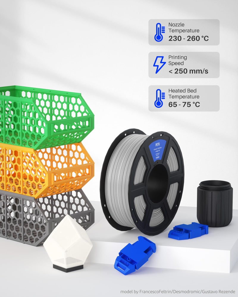ELEGOO PETG Filament 1.75mm Beige 1KG, 3D Printer Filament Dimensional Accuracy +/- 0.02 mm, 1kg Spool(2.2lbs) Fits for Most FDM 3D Printers - Image 5