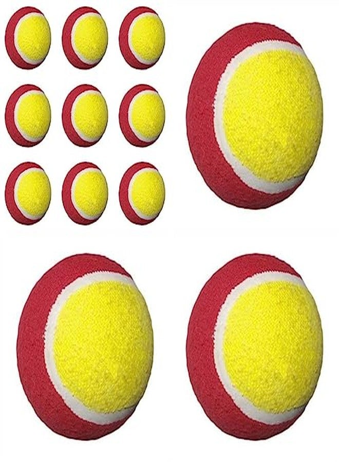 Spiro Soft Cricket Solid Tennis Balls Practice, Training for All Age Group, Recommended for Indoor/Outdoor Street & Beach Cricket (Pack of Three) (Color : Red & Yellow) - Image 3