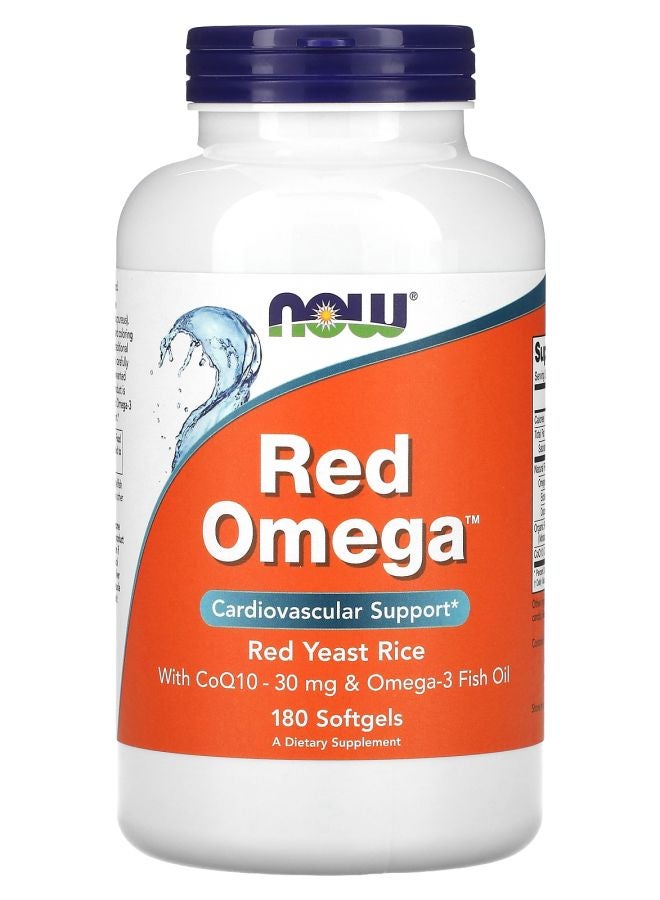 now Red Omega Red Yeast Rice with CoQ10 180 Softgels