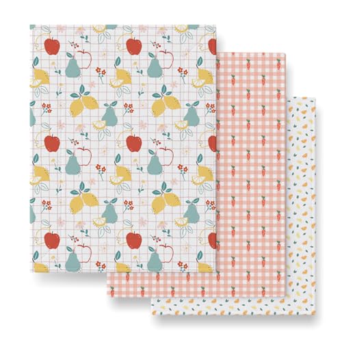 TIDY SLEEP Diaper Changing Mat/Sleeping mats/Water Proof Bed Protector with Foam for New Born Baby, 3 Sheets (65cm x 45 cm) (0-9 Months) Fruit Print - Image 1