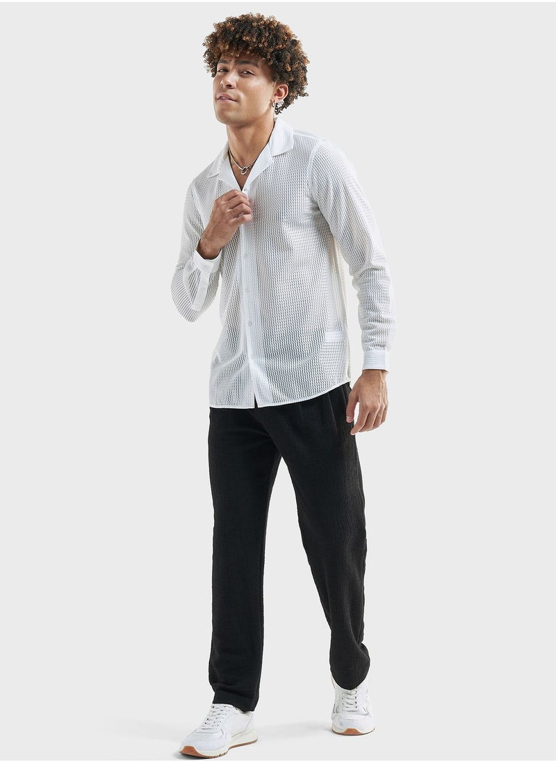 FAV Textured Regular Fit Shirt  - Image 4