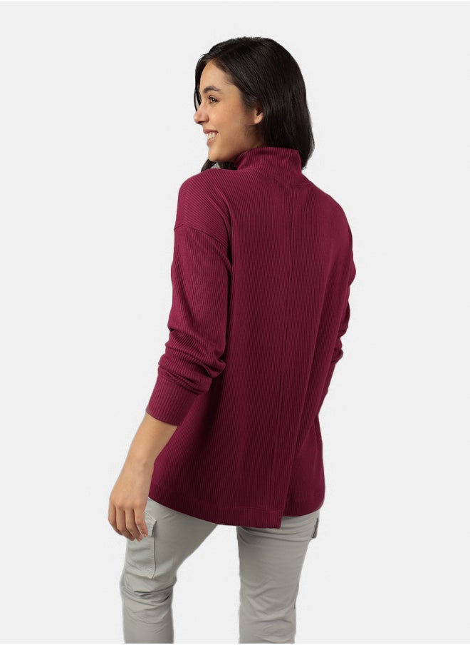 American Eagle - تي شيرت AE كبير الحجم بأكمام طويلة ورقبة وهمية - Image 1