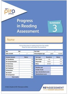 New PiRA Test 3, Summer PK10 (Progress in Reading Assessment) 
