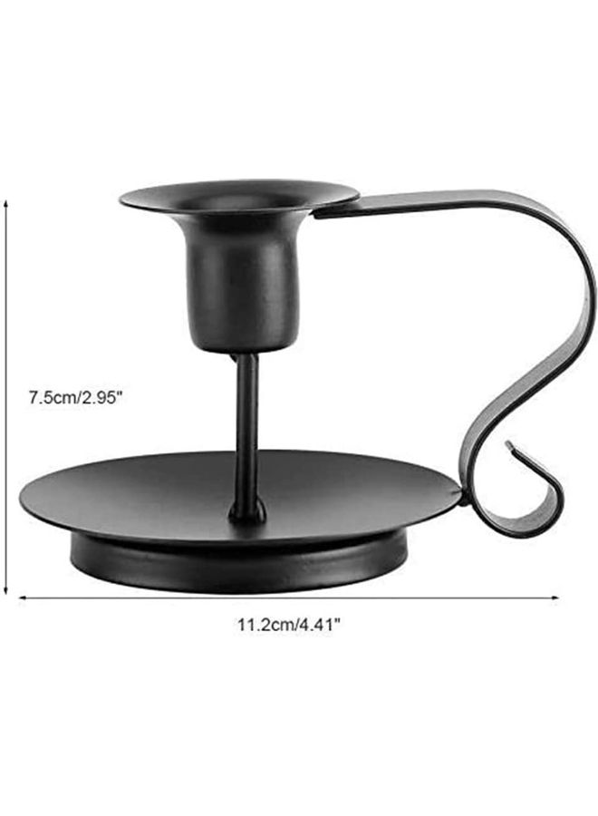 3-Piece Candle Holder Set Black 11.2x7.5cm - Image 2