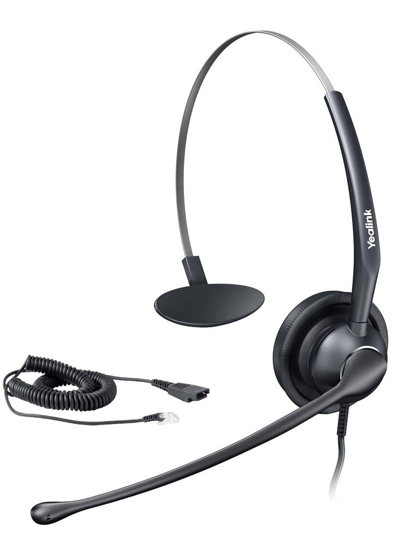 Yealink YEALINK YHS34 MONO, Wired Headset with QD to RJ Port, Ultra Lightweight Design | YHS34 MONO  - Image 1