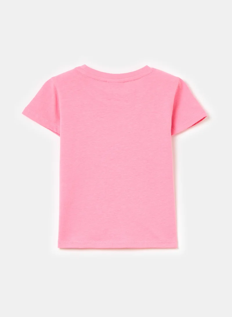 او في اس Printed cotton T-shirt