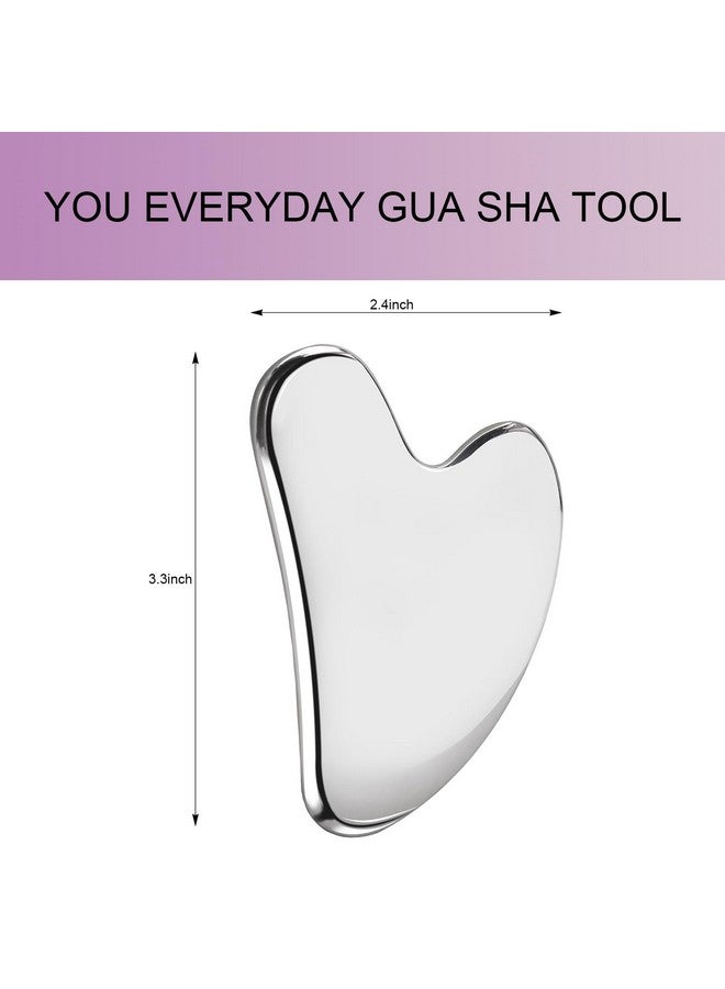 EDCBMB Stainless Steel Gua Sha Facial Tool Metal Silver Guasha for Face Chin Jawline Sculpting Eyes Neck Body Tighten Skin Massage Care Gifts - Image 4