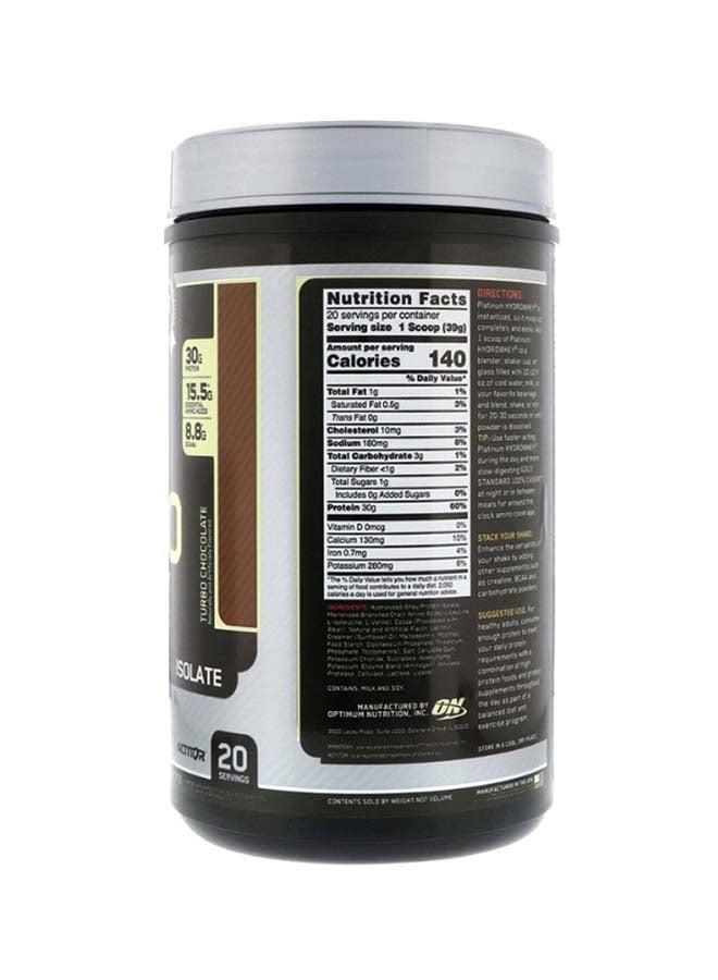 Platinum Hydro Whey Protein - Turbo Chocolate - 820 Gram