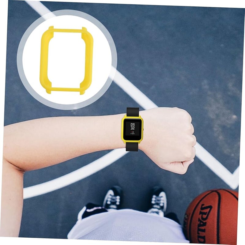 Artibetter Creative TPU Soft Protective Case Yellow Watch Frame Cover For Enhanced Personal Style - Image 1