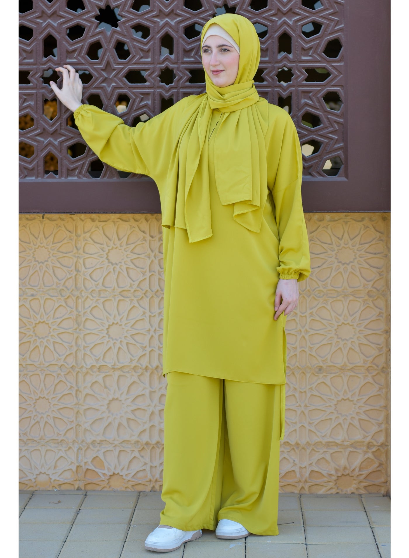 P101-umrah essentials Jilbab for women with tow style Skirt or Trouser -4 piece Prayer Clothes for Muslim Women-Islamic Abaya Dress Outfit maxi with scarf and small bag- Modest suit Women