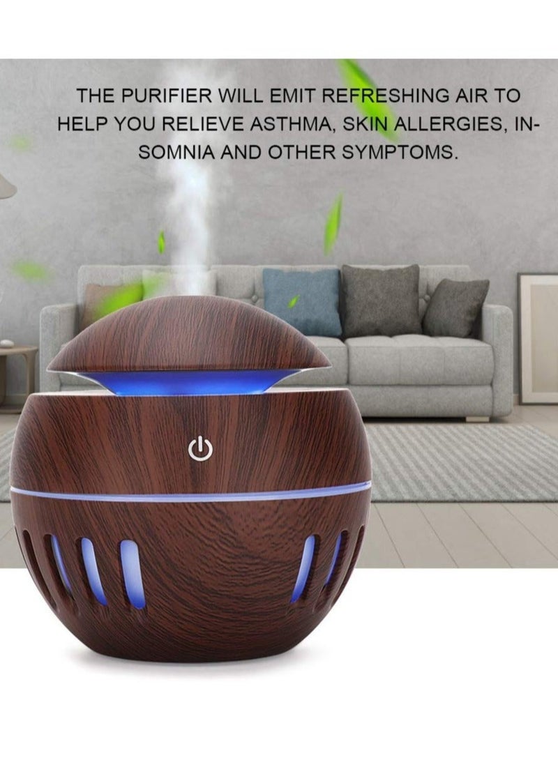 Captaintech Cool Mist Humidifier, Aromatherapy Diffuser, with Colorful LEDs for Home Bedroom Office, Diffusers for Essential Oils, 130ml USB Desktop Humidifier, Gifts for Mom Women - Image 2