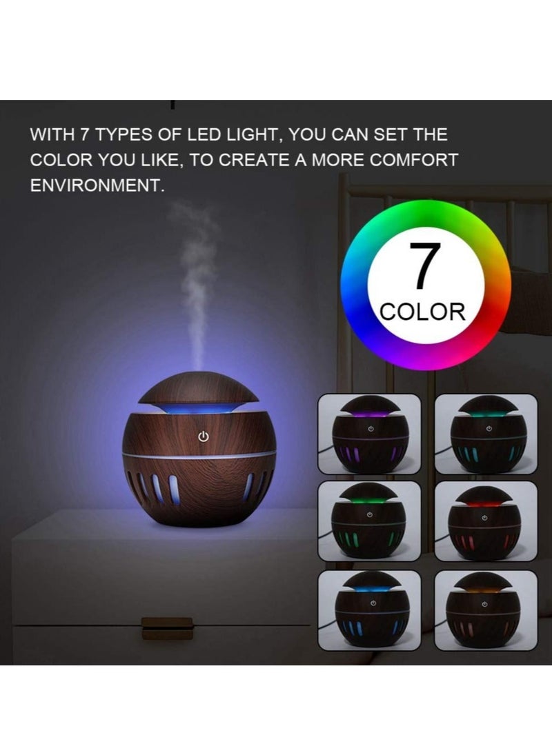 Captaintech Cool Mist Humidifier, Aromatherapy Diffuser, with Colorful LEDs for Home Bedroom Office, Diffusers for Essential Oils, 130ml USB Desktop Humidifier, Gifts for Mom Women - Image 4