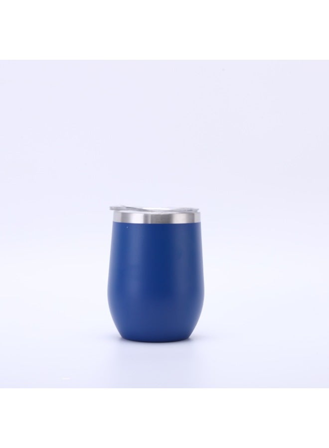 12oz304 Double-layer Stainless Steel Thermos Cup Spray Plastic Eggshell Cup Red Wine Cup U-shaped Cup Mark