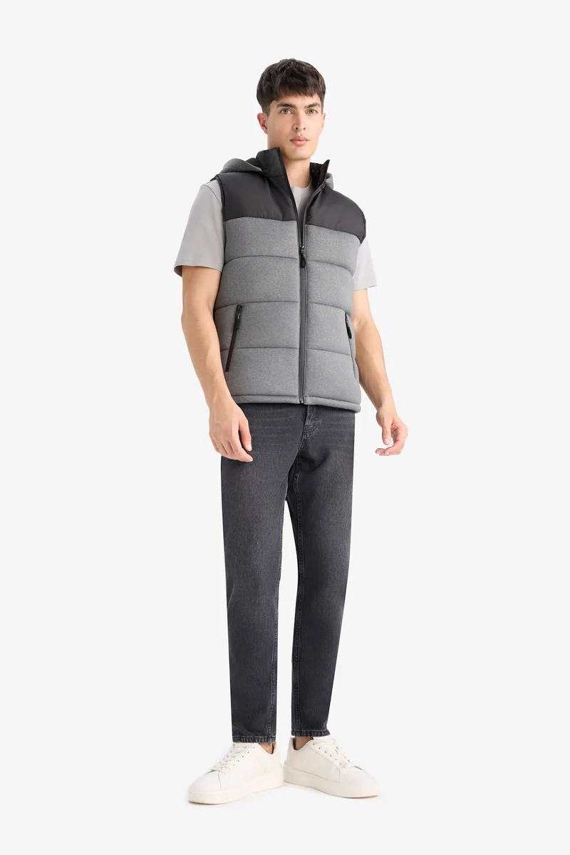 Defacto  Slim Fit Hooded Zippered Puffer Vest for Men | Best Price UAE