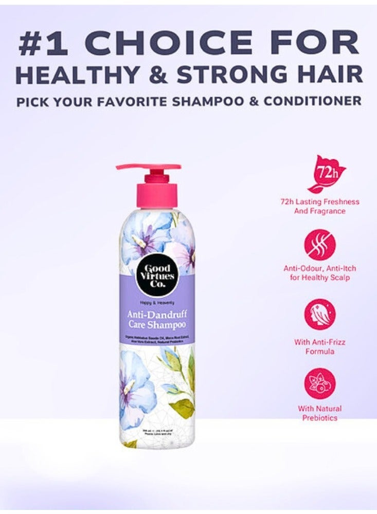 Good Virtues Co. 2 Piece Anti-Dandruff Care Shampoo Organic Habbatus Sauda Oil, Maca Root Edrad Aloe Vera Extract, Natural Prebiotics 300ml - Image 3
