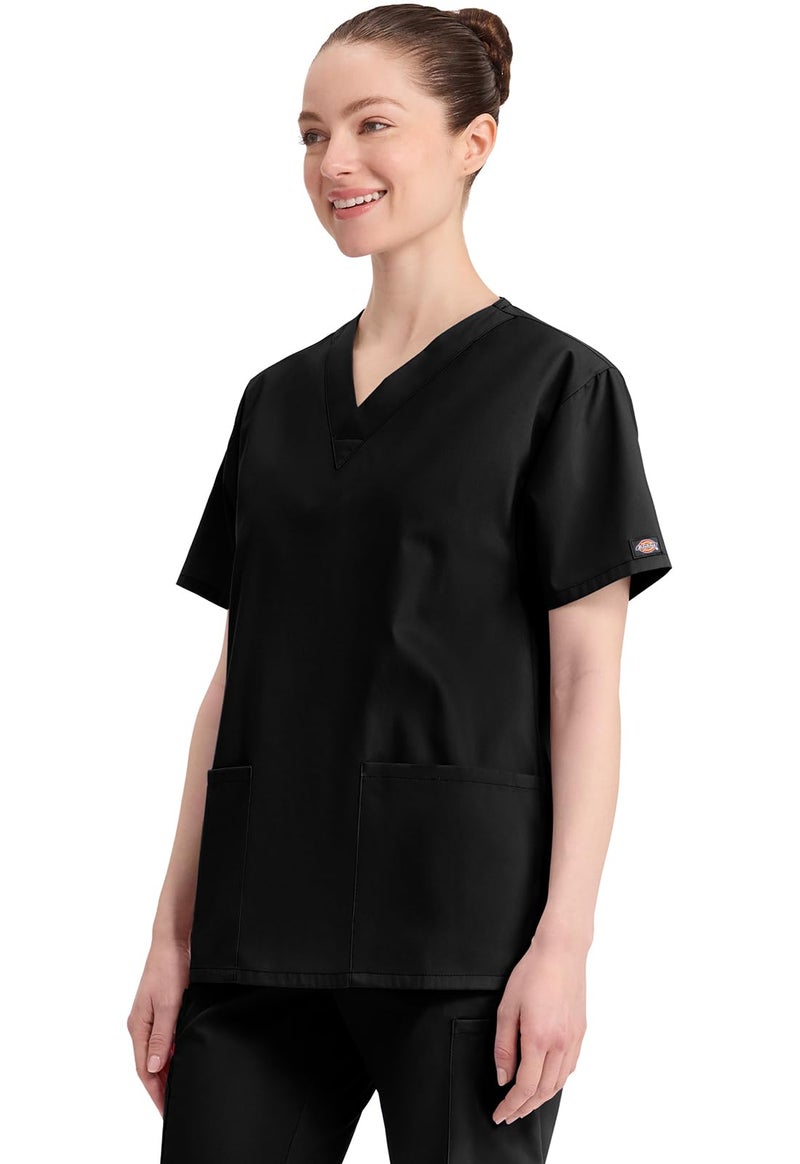 Dickies Women's EDS Signature Scrubs Missy Fit V-Neck Top, Black, XX-Large - Image 4
