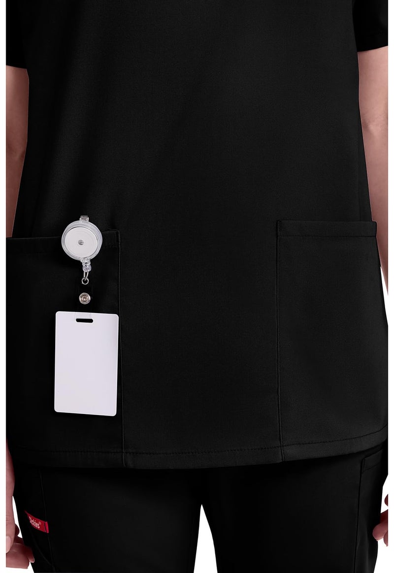 Dickies Women's EDS Signature Scrubs Missy Fit V-Neck Top, Black, XX-Large - Image 3