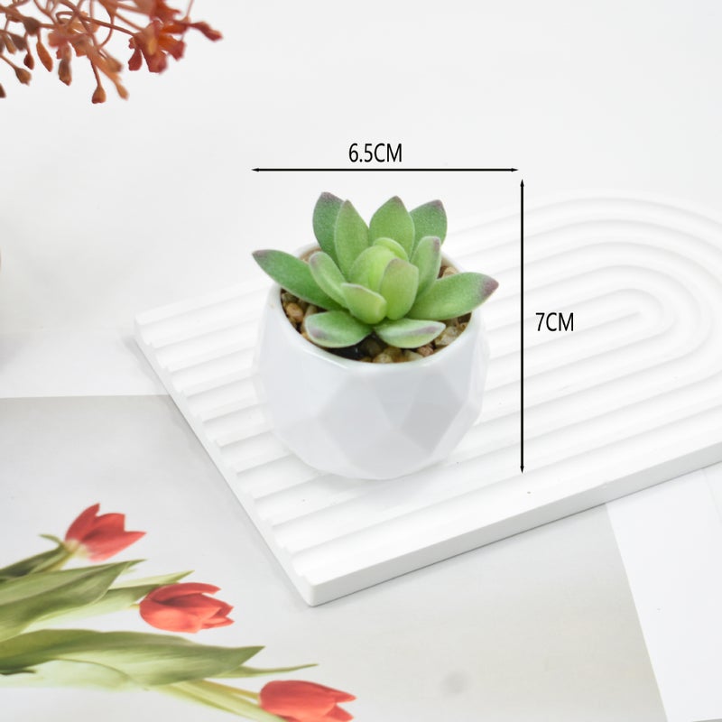 Generic Pink Succulent Artificial Potted Plant Home Office Decor Flocking lotus + plastic diamond basin 
