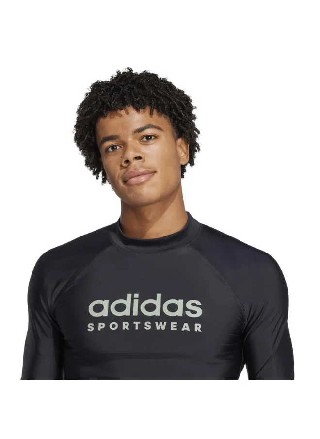 Adidas adidas M RASHGD LS Black Swim SWIMWEAR for Men - XS