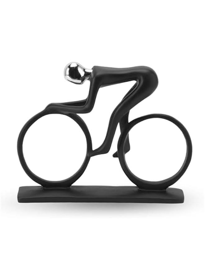 Bike Sculpture Metal Figurine Bicycle Decoration Art Statue Home Office Hobby Sports Enthusiast Ornament - Image 1