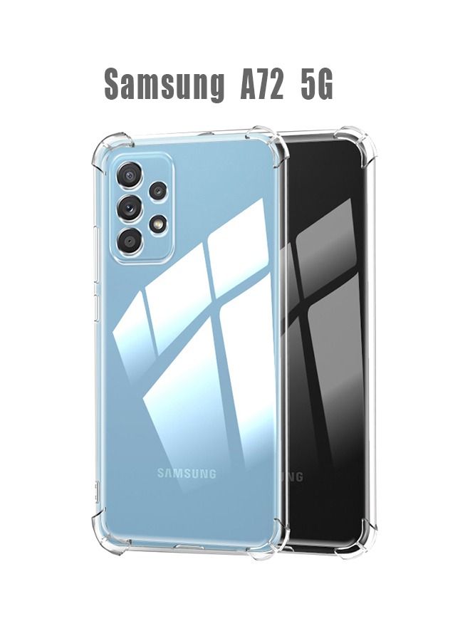IAF Samsung A72 5G Case Silicone Cover Non-Yellowing Shockproof Phone Bumper Cover, Anti-Scratch Clear Back - Image 1