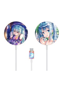 Applicable To For Apple Magsafe Charger Frosted Cartoon Stickers 12 Magnetic Wireless Charger Film Skin Pain Stickers-Color:TN-MSF-0043