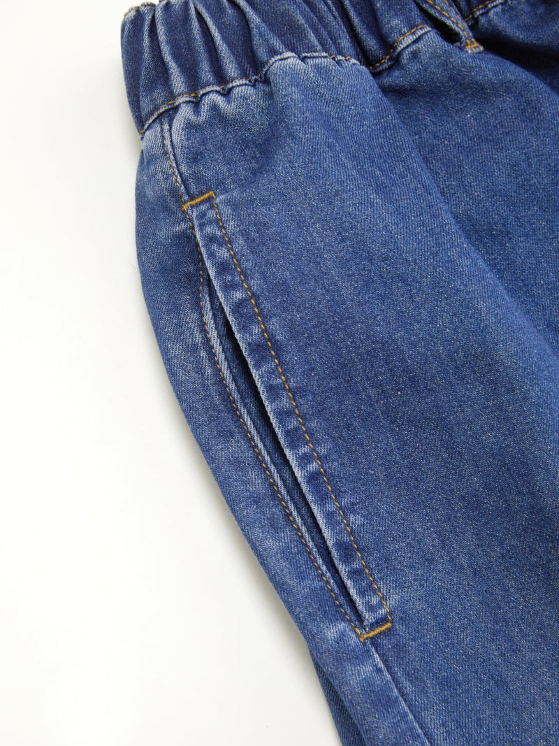 CIDER Drawstring Wide Leg Jeans for Women High Waisted Baggy Jeans Denim Pants with Pockets: Blue, M - Image 3