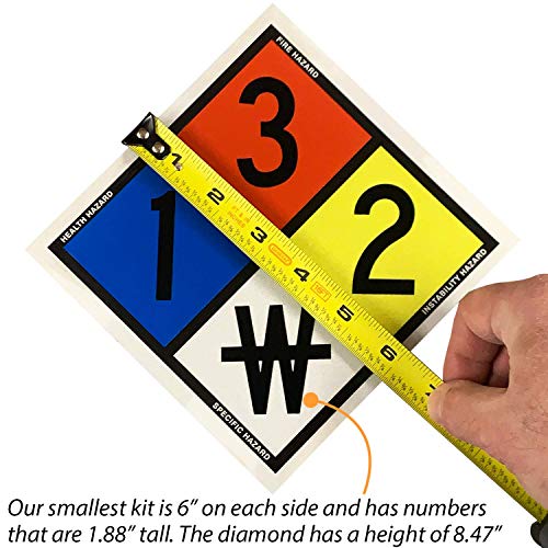 SmartSign NFPA Adhesive Label Kit (Placard, Digits & Symbols) | 8.5" Tall (Tip-to-Tip) Diamond 3M Engineer Grade Reflective (S-5544) - Image 5