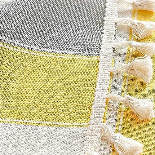Utobanh Simple Bedside Table Tassel Cover Cloth, Suitable for Bedside Table TV Microwave Washing Machine Refrigerator Dust Cover (Yellow, 15.7 * 35.4 inches) - Image 4