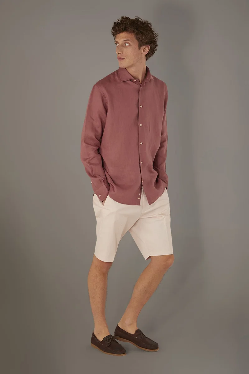 دوبل غانغر Classic Bermuda shorts twill - Pale Rose