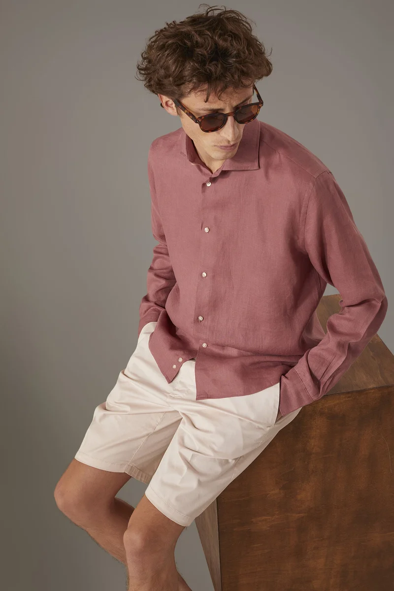 دوبل غانغر Classic Bermuda shorts twill - Pale Rose
