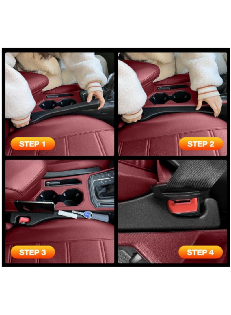 Bukela Super Flexible Car Seat Gap Filler – Durable Car Organizer – Universal Car Side Seat Gap Filler – Red - Image 4
