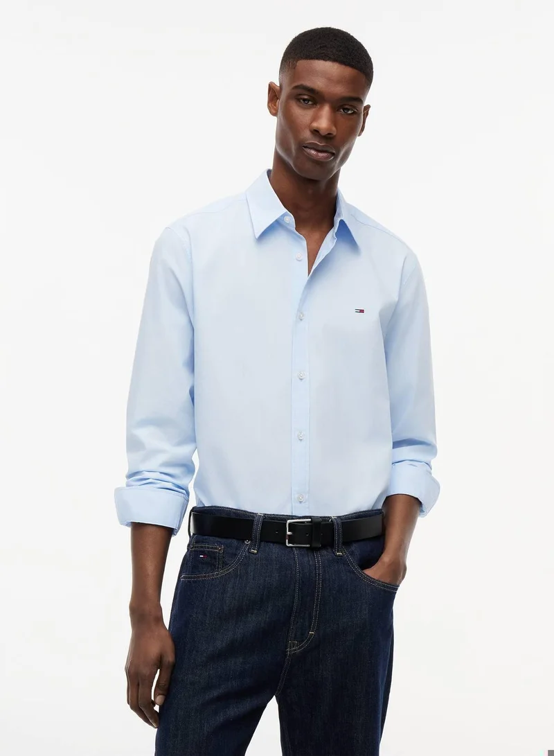 TOMMY JEANS Regular Fit Flag Embroidery Poplin Shirt